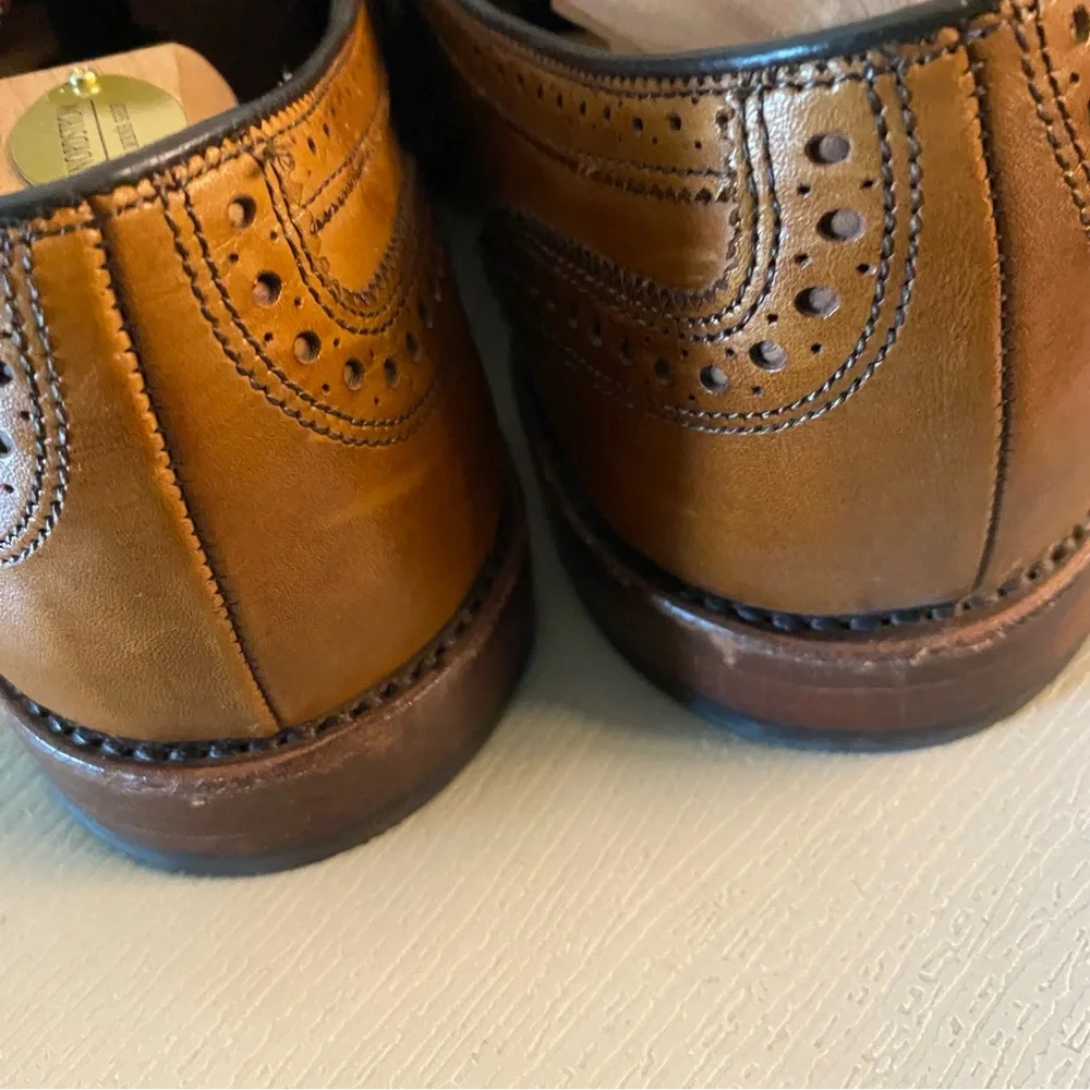 Allen Edmonds Strand brown leather Cap Toe Oxfords derby shoes men 10